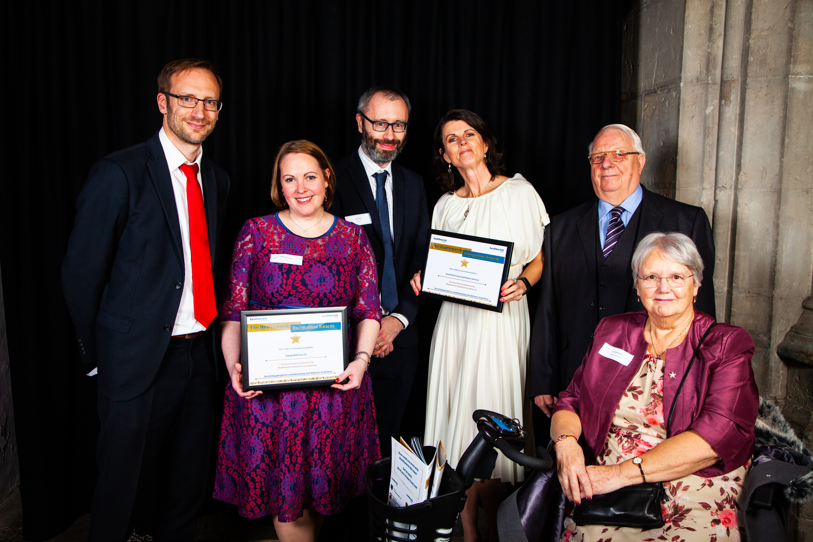 Representatives from IC24, SECAmb and Healthwatch at the awards. Pic: Healthwatch